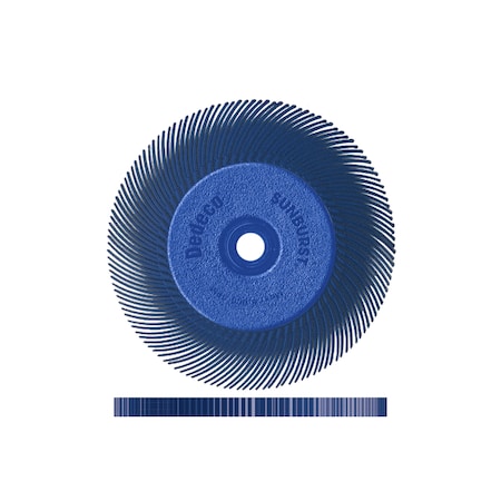 Dedeco Sunburst Radial Bristle Discs 6 in X 1/2 in Curved Tc Blue 400 Grit A/O 1/Unit 1881